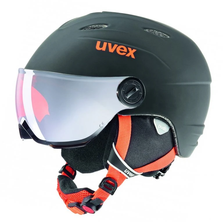 Uvex Junior Visor Pro Kindervizierhelm Black Orange 1 Uvex Junior Visor Pro Kindervizierhelm Black Orange